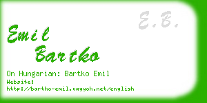 emil bartko business card